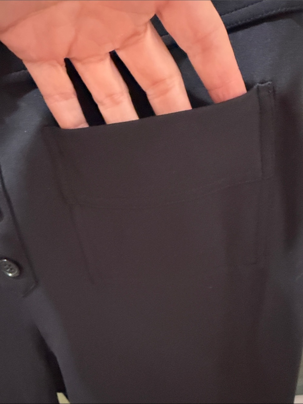 Halara Black Wide Leg Casual Pants Large Tall High Waisted Button Detail Comfort - Picture 5 of 13